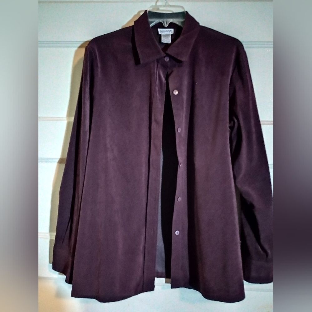 Allison Taylor large women's button down purple shirt